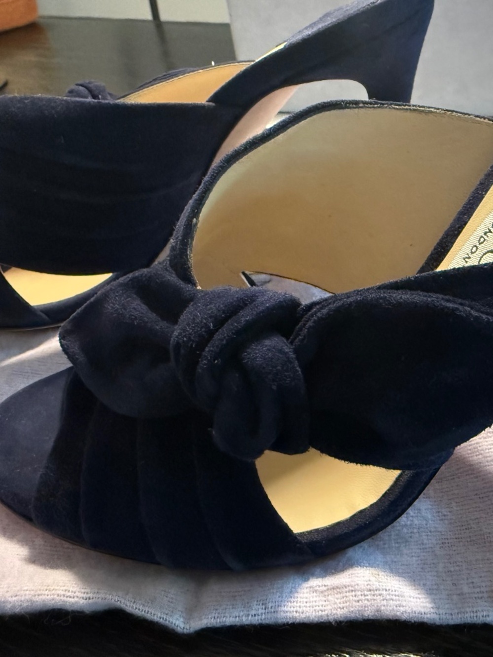 Brand new never worn Jimmy Choo navy suede mule/ slides size 38.5
